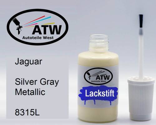 Jaguar, Silver Gray Metallic, 8315L: 20ml Lackstift, von ATW Autoteile West.